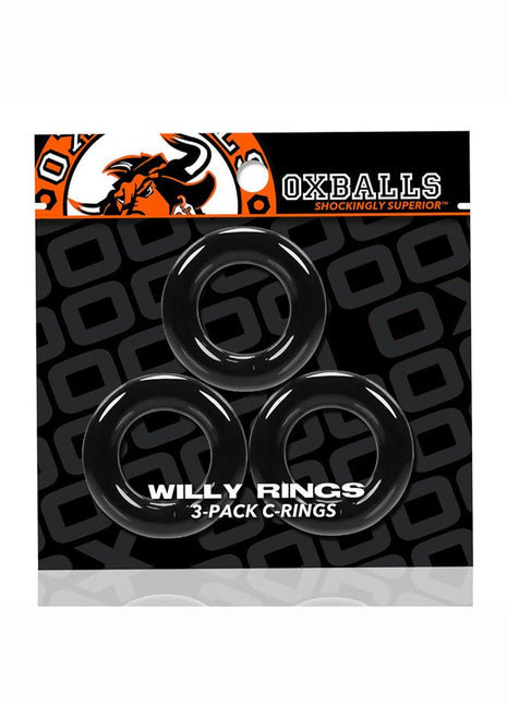 Oxballs Willy Rings Cock Ring - Black - 3 Pack