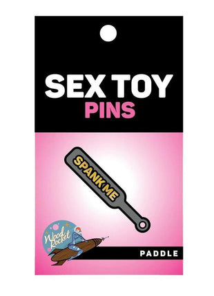 Paddle Spank Me Enamel Pin - Grey/Yellow