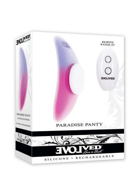 Paradise Rechargeable Silicone Panty Vibe - Pink/Purple