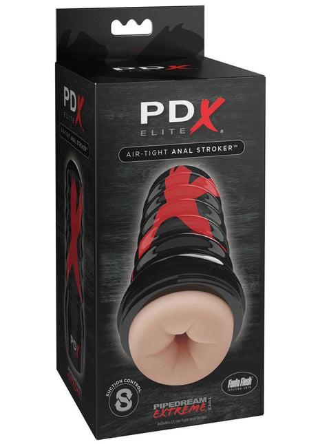 Pipedream Extreme Elite Air Tight Anal Masturbator - Butt - Black/Vanilla