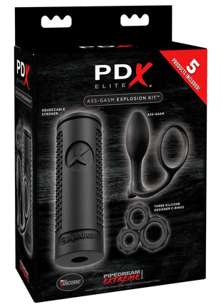 Pipedream Extreme Elite Ass-Gasm Explosion Kit Masturbator - Black