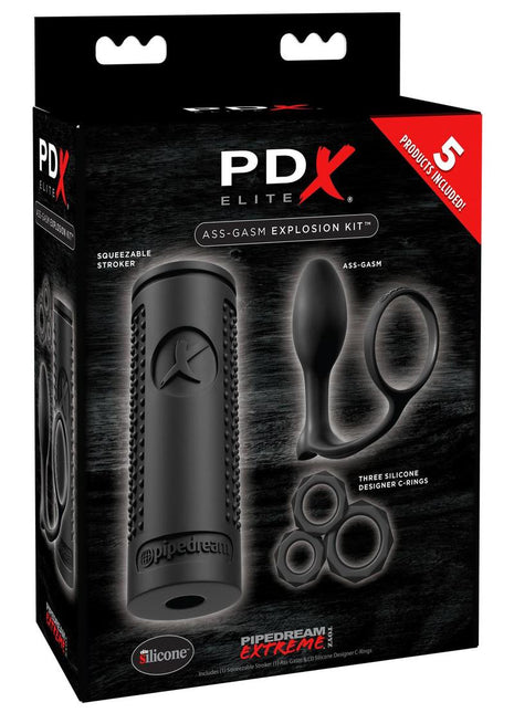 Pipedream Extreme Elite Ass-Gasm Explosion Kit Masturbator - Black