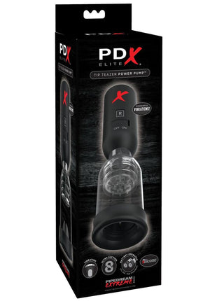 Pipedream Extreme Elite Silicone Tip Teazer Power Pump Masturbator - Black/Clear