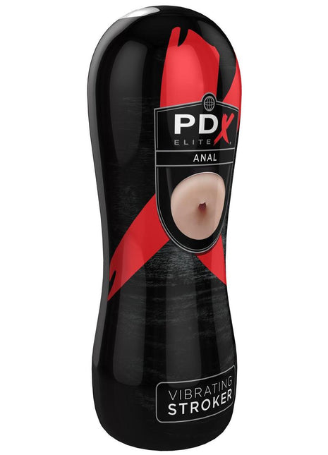 Pipedream Extreme Elite Vibrating Anal Masturbator with Bullet - Butt - Black/Flesh/Vanilla
