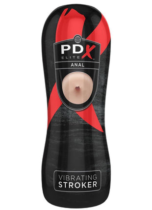 Pipedream Extreme Elite Vibrating Anal Masturbator with Bullet - Butt - Black/Flesh/Vanilla