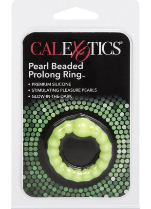 Pearl Beaded Prolong Silicone Cock Ring - Glow - Yellow