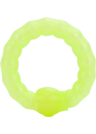 Pearl Beaded Prolong Silicone Cock Ring - Glow - Yellow