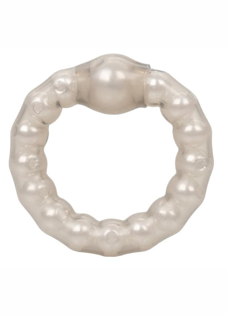Pearl Beaded Prolong Silicone Cock Ring - Smoke