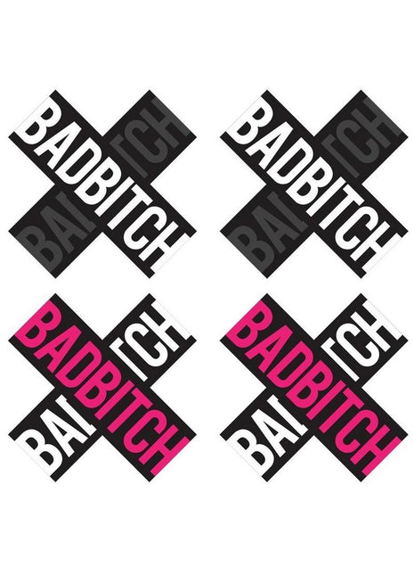 Peekaboo Bad Bitch X Pasties - Black/Red