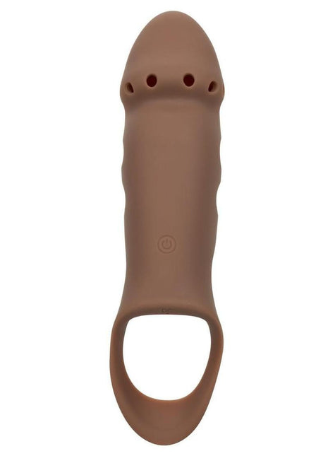 Performance Maxx Rechargeable Silicone Stud Dildo - Caramel - 7.5in