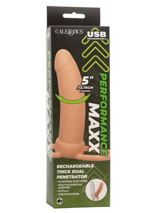 Performance Maxx Rechargeable Silicone Thick Dual Penetrator Extender - Vanilla