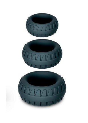 Performance Plus Drift Silicone Cock Rings - Black - 3 Piece Set
