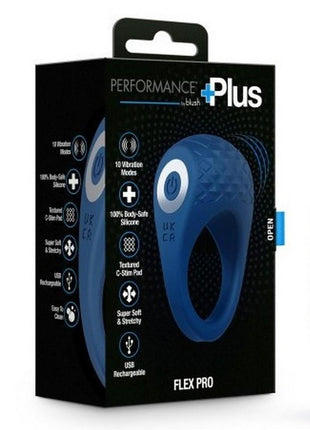 Performance Plus Dual Flex Pro Rechargeable Silicone Cock Ring - Blue