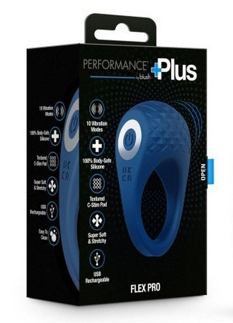 Performance Plus Dual Flex Pro Rechargeable Silicone Cock Ring - Blue