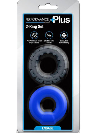 Performance Plus Engage Silicone Cock Ring - Assorted Colors - 2 Piece/Set