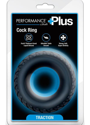 Performance Plus Traction Silicone Cock Ring - Black