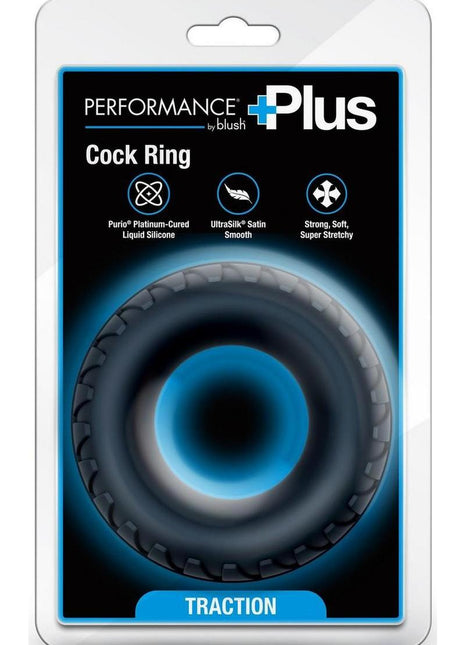 Performance Plus Traction Silicone Cock Ring - Black