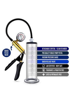 Performance Vx6 Vacuum Penis Pump with Brass Pistol and Pressure Gauge