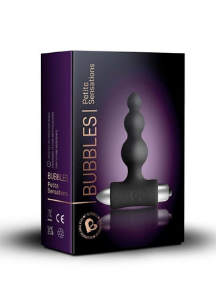 Petite Sensations Bubbles Silicone Vibrating Anal Stimulator - Black