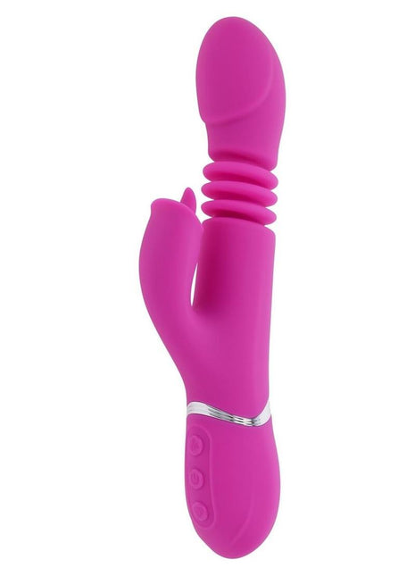 Pink Dragon Rechargeable Silicone Multi Vibrator - Pink