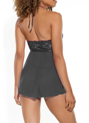 Pink Pussycat Babydoll and G-String - Black - One Size
