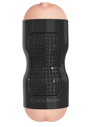 Pipedream Extreme Toyz Tight Grip Pussy and Ass Masturbator - Pussy and Butt - Black/Vanilla