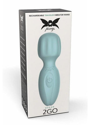 Pixey 2go Rechargeable Silicone Mini Wand - Ocean - Green