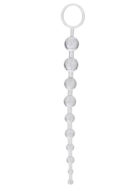 Platinum X 10 Anal Beads - Silver/White