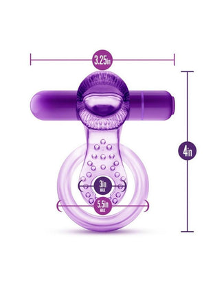 Play with Me Lick It Vibrating Double Strap Cock Ring