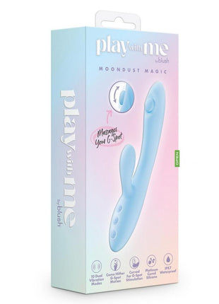 Play with Me Moondust Magic Rechargeable Silicone Rabbit Vibrator - Blue