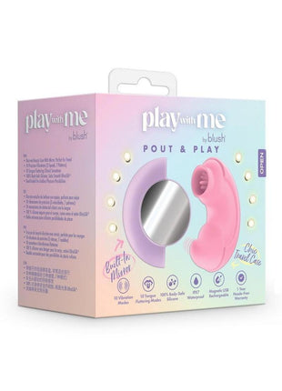Play with Me Pout and Play Rechargeable Silicone Dual End Vibrator - Pink