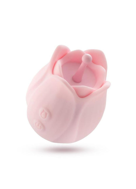 Play with Me Romanic Rose Rechargeable Silicone Clitoral Stimulator - Pink