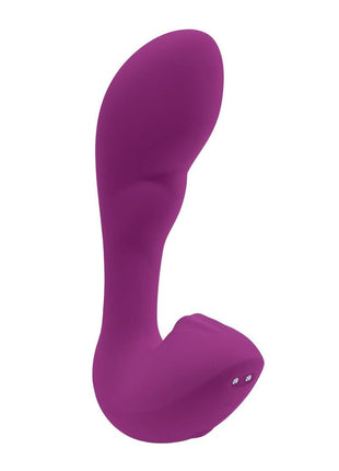 Playboy Arch Rechargeable Silicone Vibrator with Clitoral Stimulator - Purple