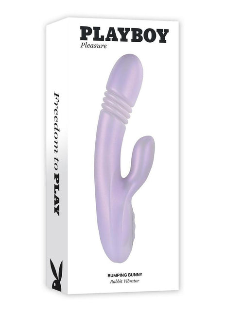 Playboy Bumping Bunny Rechargeable Silicone Rabbit Vibrator - Pink