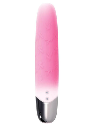Playboy Bunnies On Parade Rechargeable Silicone Vibrator with Clitoral Stimulator - Pink