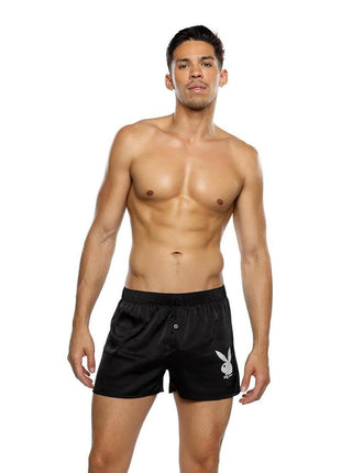 Playboy Burnout Bunny Boxer Briefs - 1xlarge - Black/White - XLarge