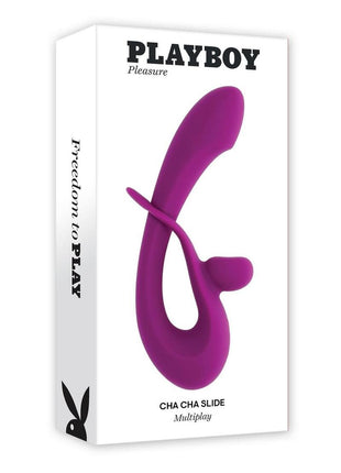 Playboy Cha Cha Slide Rechargeable Silicone Dual Vibrator - Purple