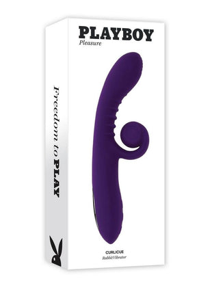 Playboy Curlicue Rechargeable Silicone Rabbit Vibrator - Purple