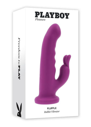 Playboy Fluffle Rechargeable Silicone Rabbit Vibrator - Purple