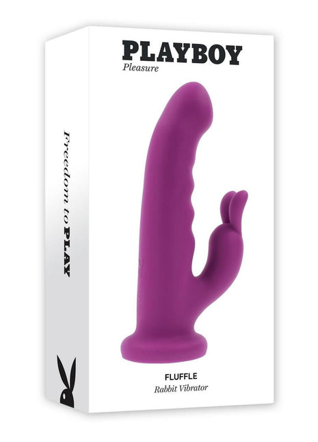 Playboy Fluffle Rechargeable Silicone Rabbit Vibrator - Purple