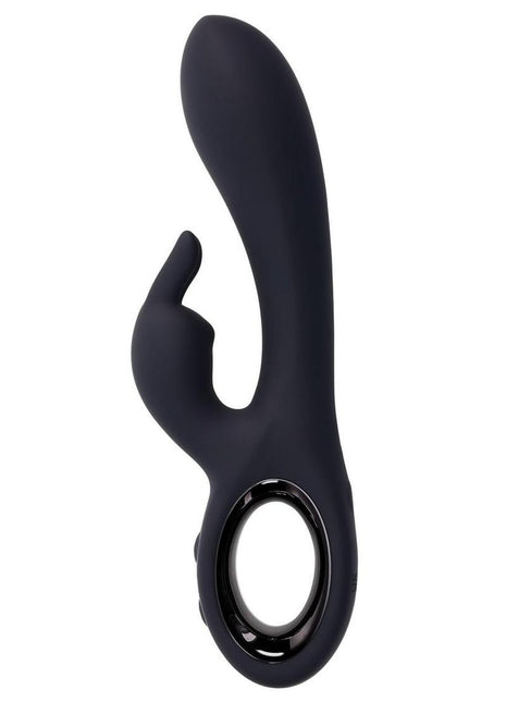 Playboy Late Night Bunny Rechargeable Silicone Dual Vibrator - Black