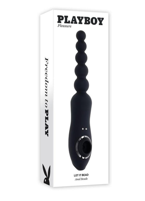 Playboy Let It Bead Rechargeable Silicone Anal Beads - Black