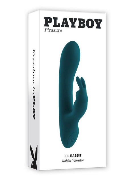 Playboy Lil Rabbit Rechargeable Silicone Vibrator - Teal