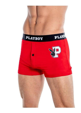 Playboy Mens Varsity Boxer Briefs - Red/White - XXLarge