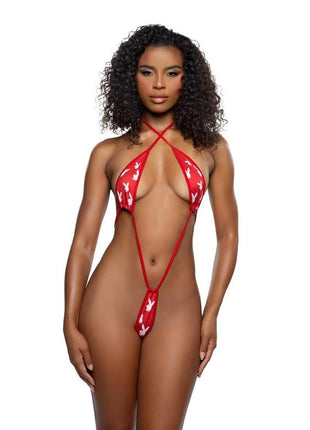 Playboy Pillow Talk Bunny Sling - Red/White - One Size