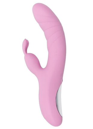Playboy Rub Me Right Rechargeable Silicone Thrusting G-Spot Rabbit Vibrator - Pink