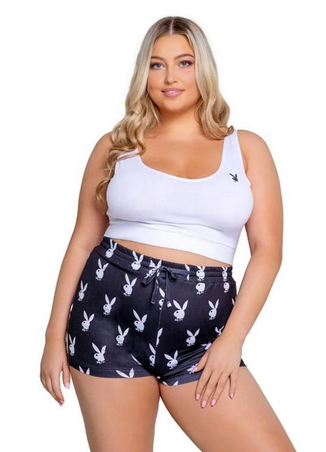 Playboy Slumber Bunny Set (2 Piece) - 1xlarge - Black/White - XLarge/XXLarge