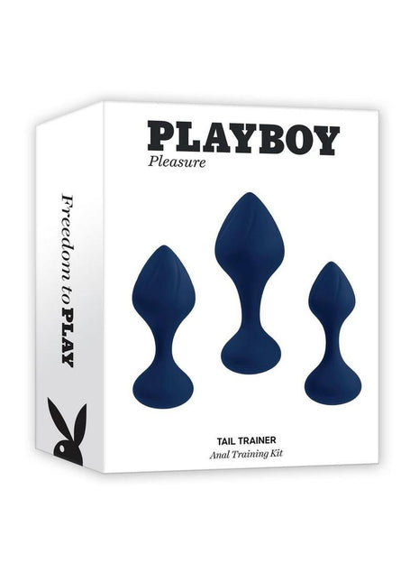 Playboy Tall Trainer Silicone Anal Kit - Blue/Navy - 3 Piece