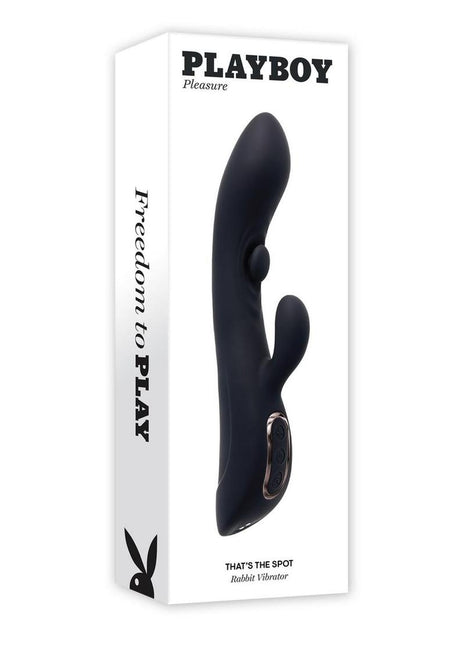 Playboy That's The Spot Rechargeable Silicone Dual Stimulating Vibrator - Black