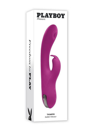 Playboy Thumper Rechargeable Silicone Rabbit Vibrator - Purple